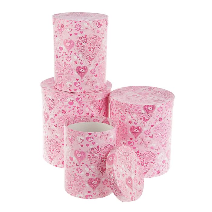 Набор коробок 4в1 "Любовные текстуры", 23 х 23 х 25 - 15 х 15 х 20 см