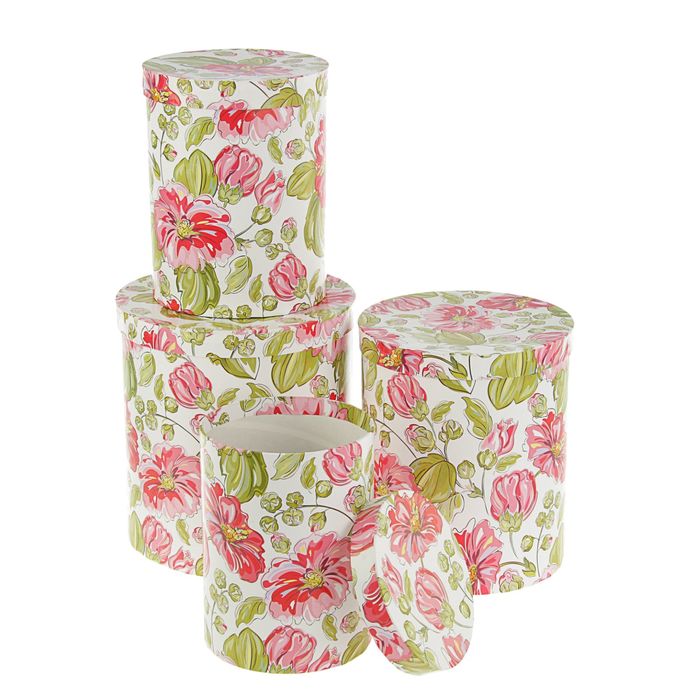 Набор коробок 4в1 "Нарциссы", 23 х 23 х 25 - 15 х 15 х 20 см