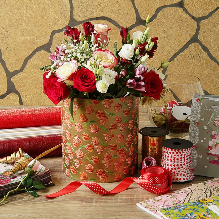 Набор коробок 4в1 "Акварель с полоской", 23 х 23 х 25 - 15 х 15 х 20 см