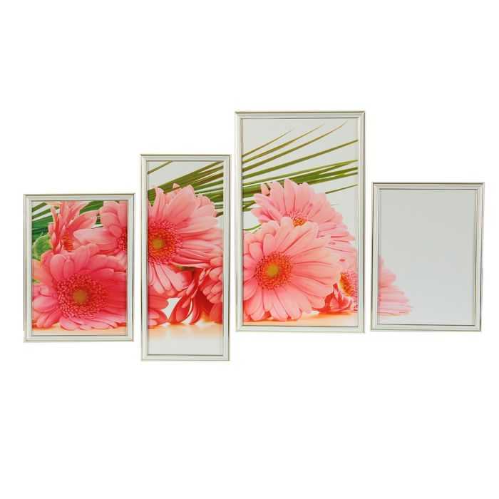 Модульная картина в раме "Герберы", 25×35 — 2, 30×53 — 1, 20×50 — 1, 60×100 см