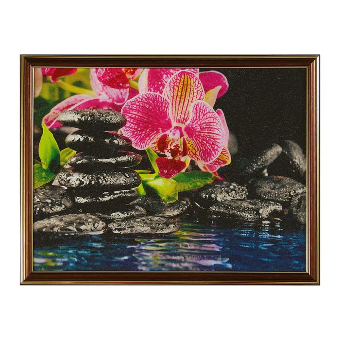 Картина "Орхидея у воды" рама микс