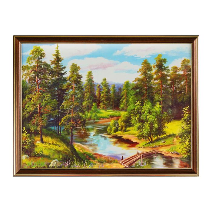 Картина "Мостик через речку" 33х43 см