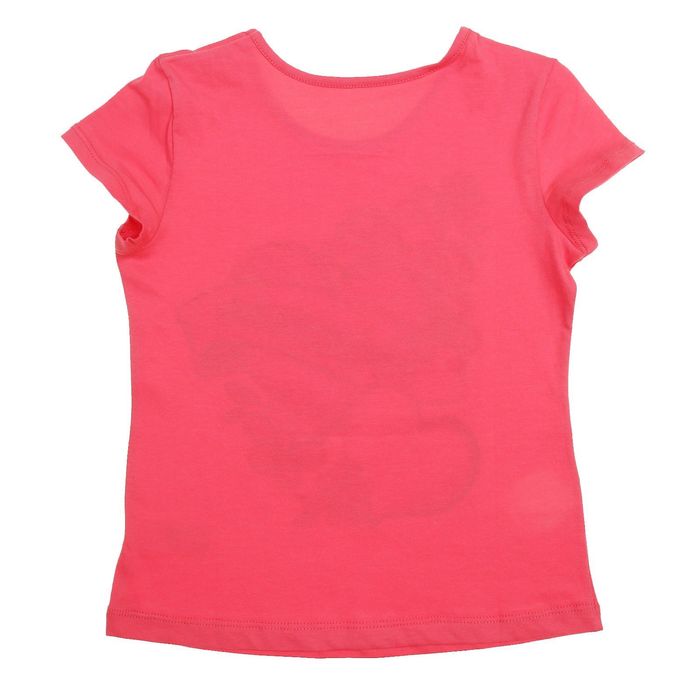 Футболка для девочки, рост 128 см, цвет коралловый, принт МИКС Л522