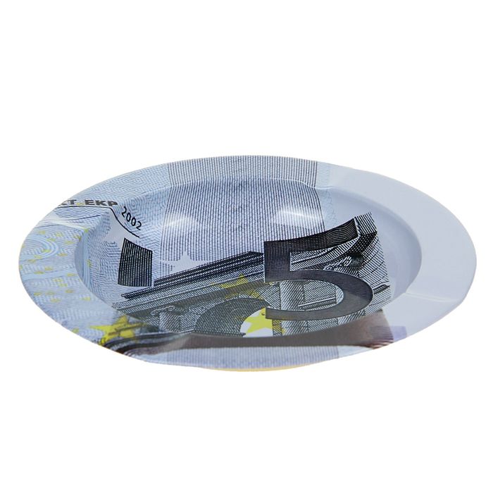 Пепельница круглая Валюта. 5 евро 2*13см