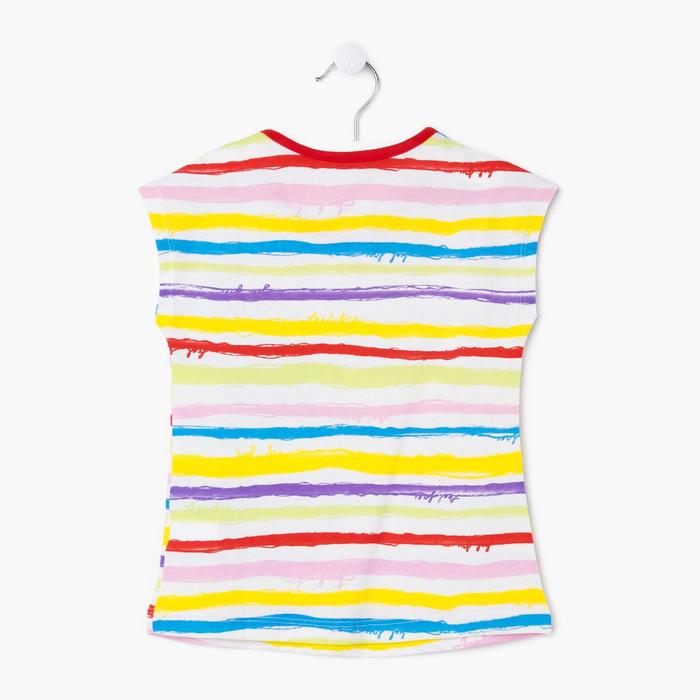 Футболка для девочки, рост 98 см, принт полоска Л611