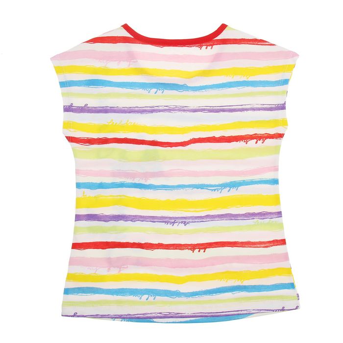 Футболка для девочки, рост 98 см, принт полоска Л611