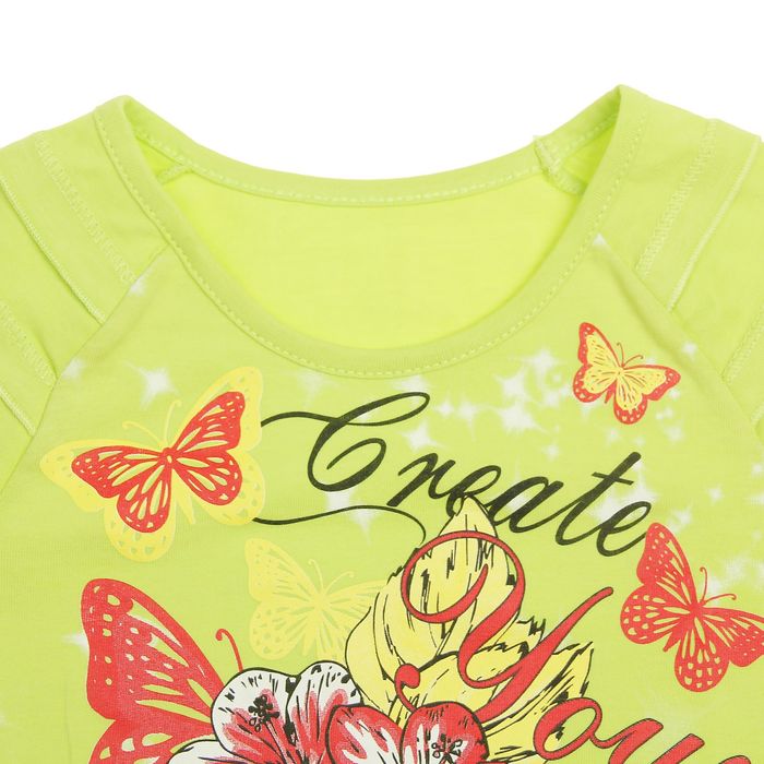 Футболка для девочки, рост 104 см, цвет лайм Л614