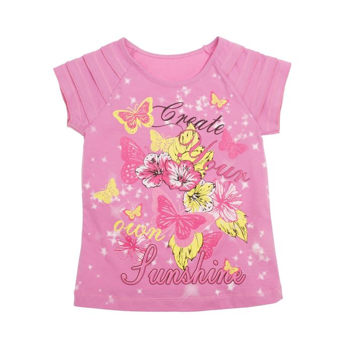 Футболка для девочки, рост 110 см, цвет розовый Л614