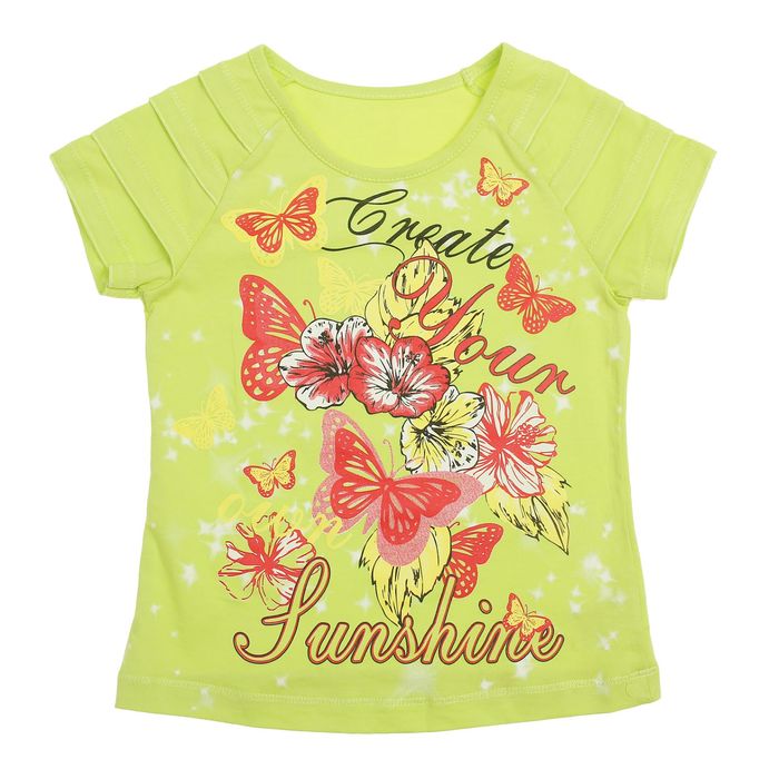 Футболка для девочки, рост 116 см, цвет лайм Л614