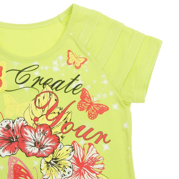 Футболка для девочки, рост 116 см, цвет лайм Л614