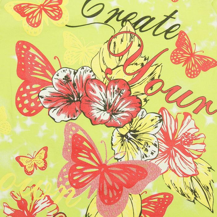 Футболка для девочки, рост 122 см, цвет лайм Л614