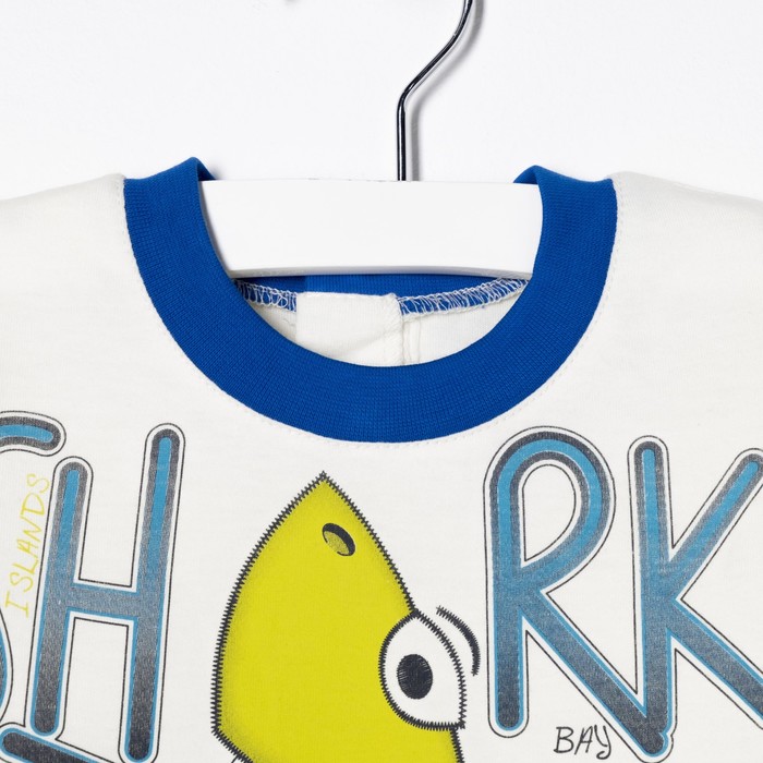 Комплект для мальчика (джемпер+шорты), рост 80 см, цвет васильковый/экрю Н011_М