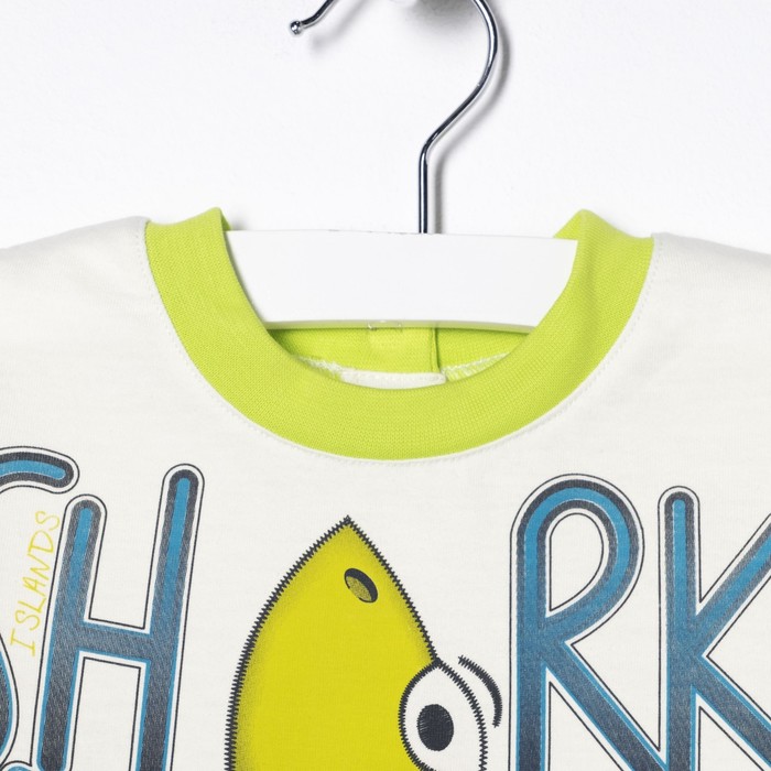 Комплект для мальчика (джемпер+шорты), рост 80 см, цвет лайм/экрю Н011_М