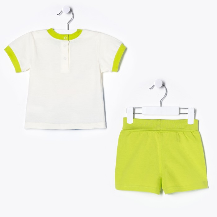 Комплект для мальчика (джемпер+шорты), рост 80 см, цвет лайм/экрю Н011_М