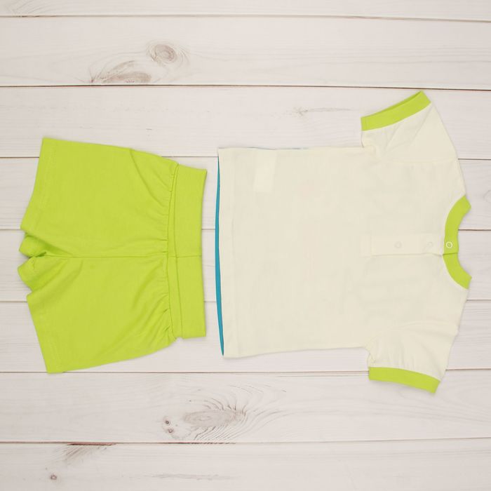 Комплект для мальчика (джемпер+шорты), рост 80 см, цвет лайм/экрю Н011_М