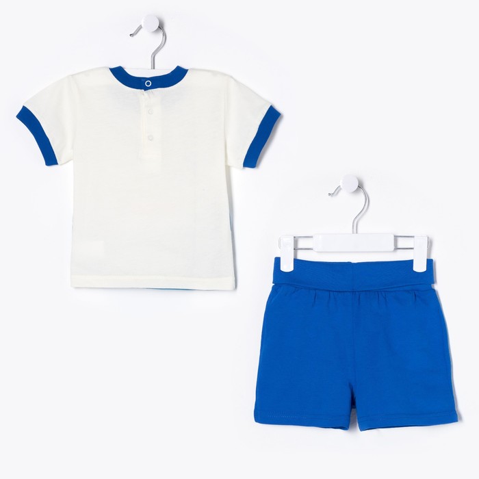 Комплект для мальчика (джемпер+шорты), рост 86 см, цвет васильковый/экрю Н011_М