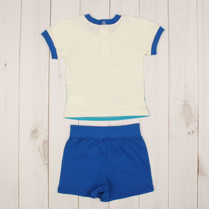 Комплект для мальчика (джемпер+шорты), рост 86 см, цвет васильковый/экрю Н011_М