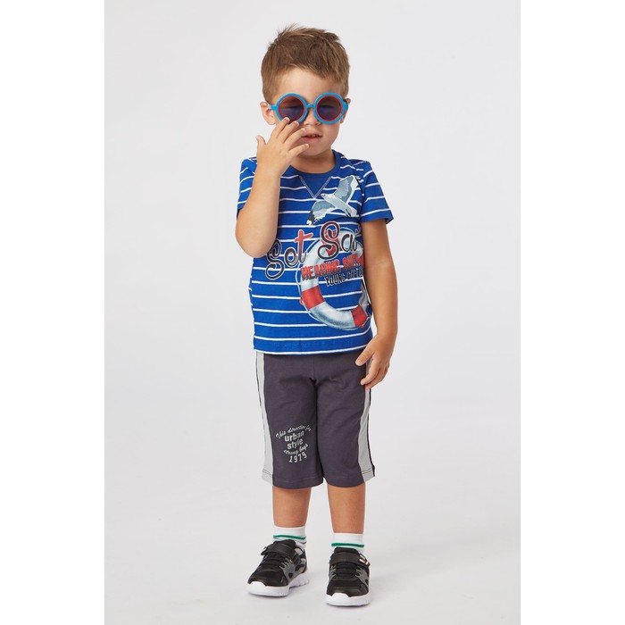 Футболка для мальчика, рост 128 см, принт полоска Н646