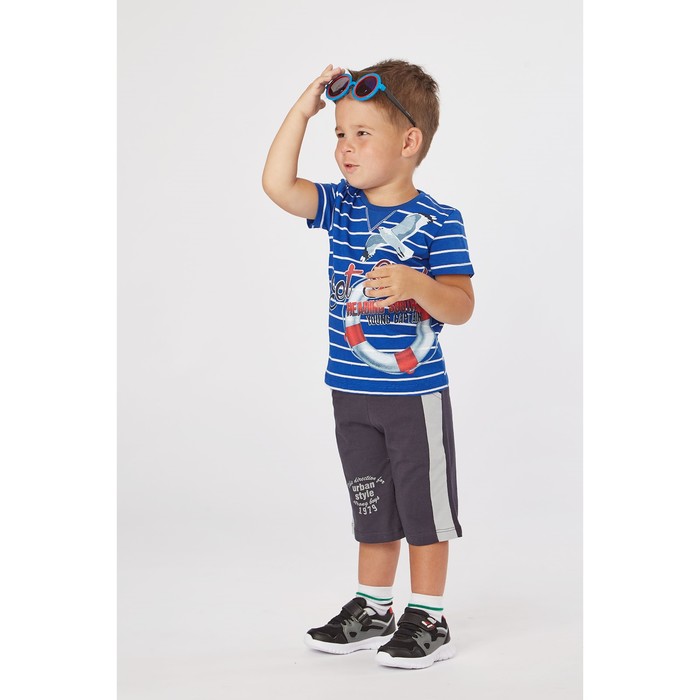Футболка для мальчика, рост 128 см, принт полоска Н646