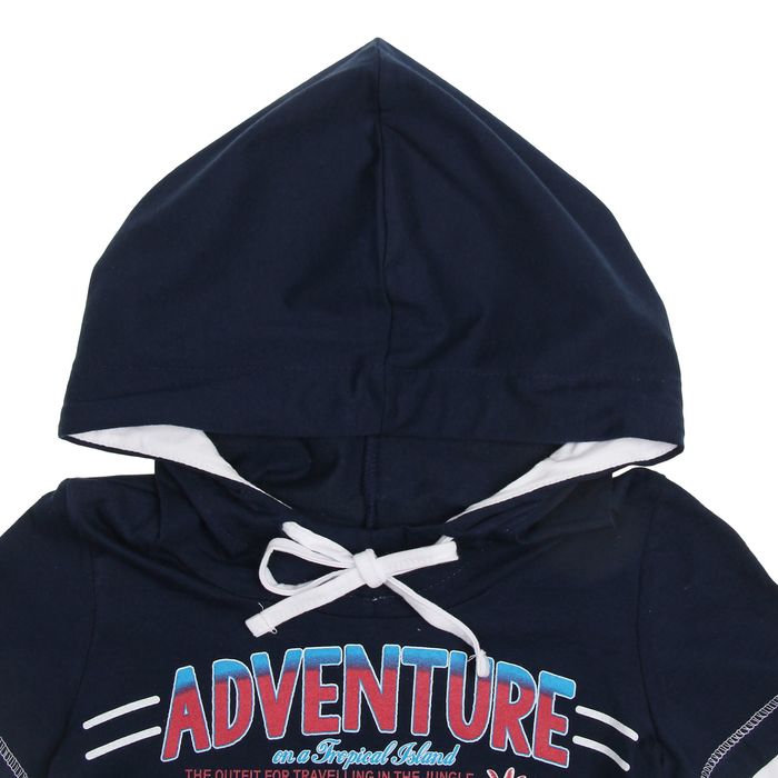 Футболка для мальчика, рост 98 см, цвет тёмно-синий/белый Н657