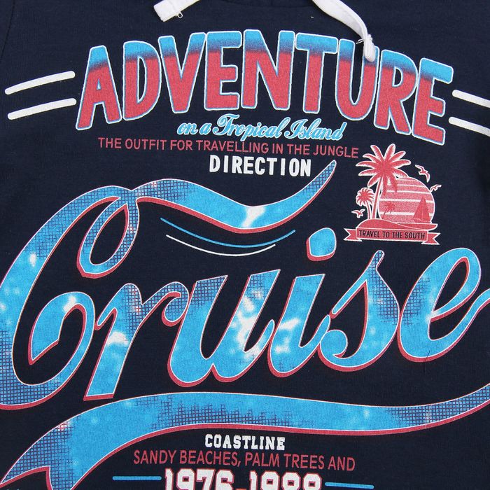 Футболка для мальчика, рост 98 см, цвет тёмно-синий/белый Н657