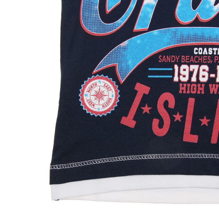 Футболка для мальчика, рост 98 см, цвет тёмно-синий/белый Н657