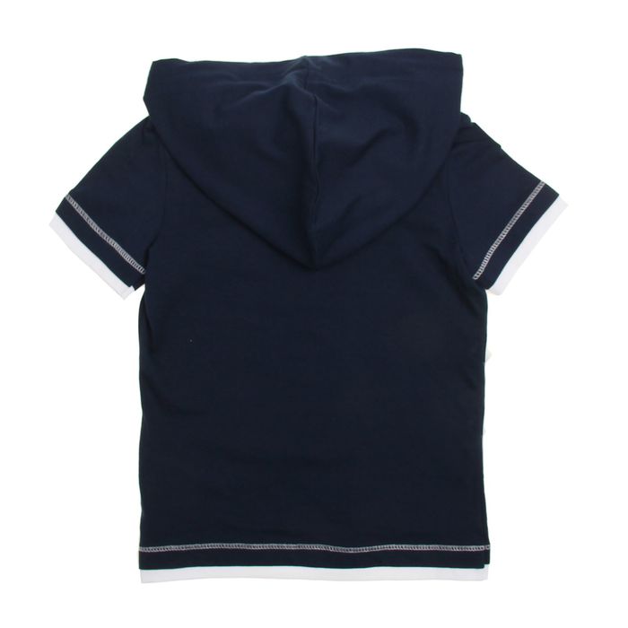 Футболка для мальчика, рост 98 см, цвет тёмно-синий/белый Н657