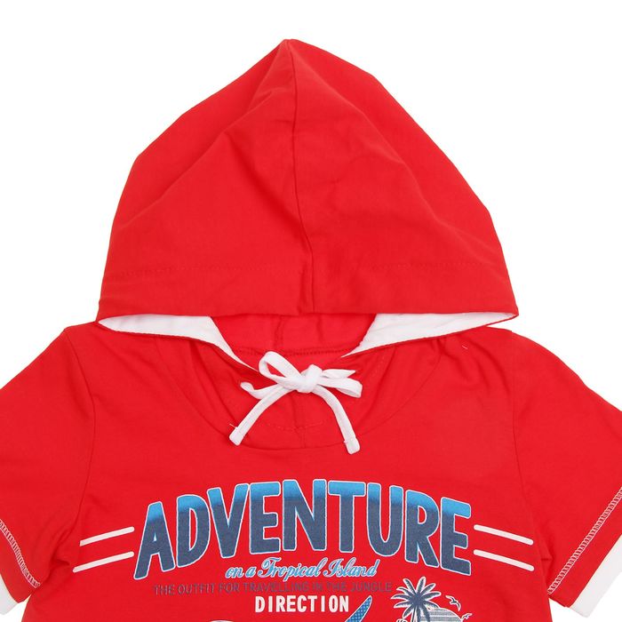 Футболка для мальчика, рост 116 см, цвет красный/белый Н657