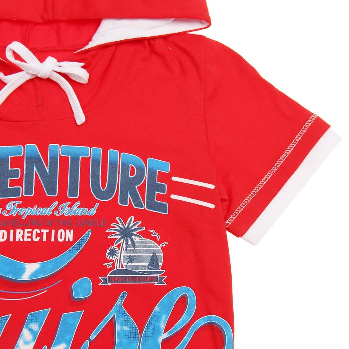 Футболка для мальчика, рост 116 см, цвет красный/белый Н657