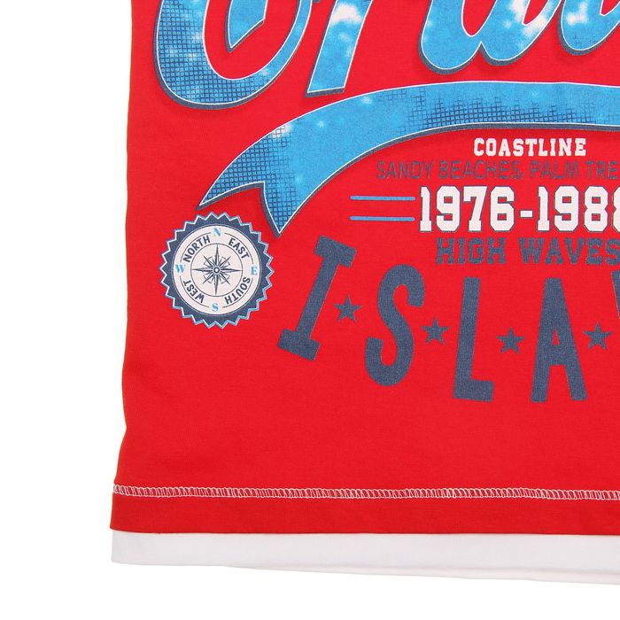 Футболка для мальчика, рост 116 см, цвет красный/белый Н657