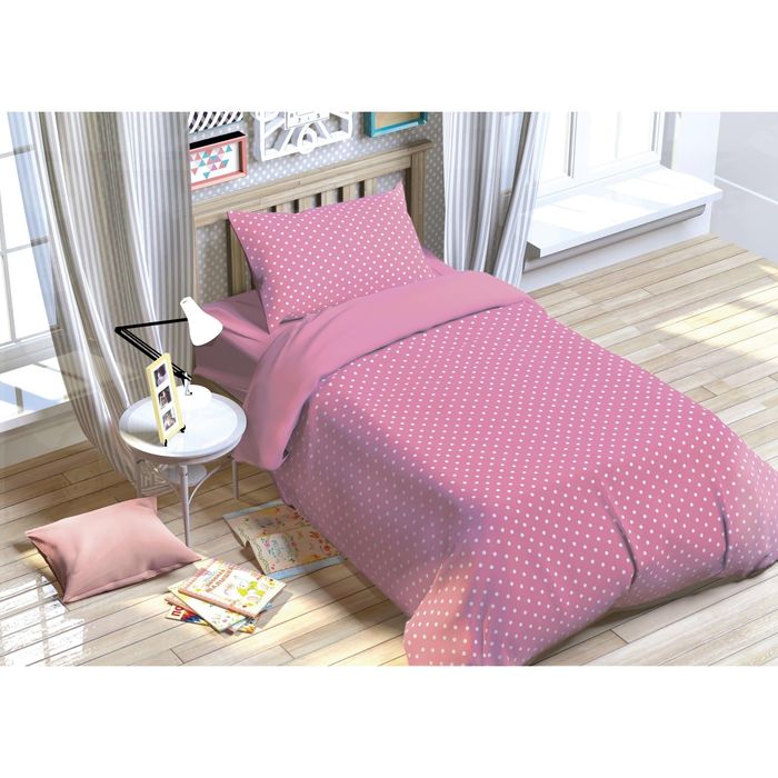 Постельное бельё "Этелька" 1.5 сп. Розовые сны 143х215 см, 150х214 см, 50х70 см, поплин