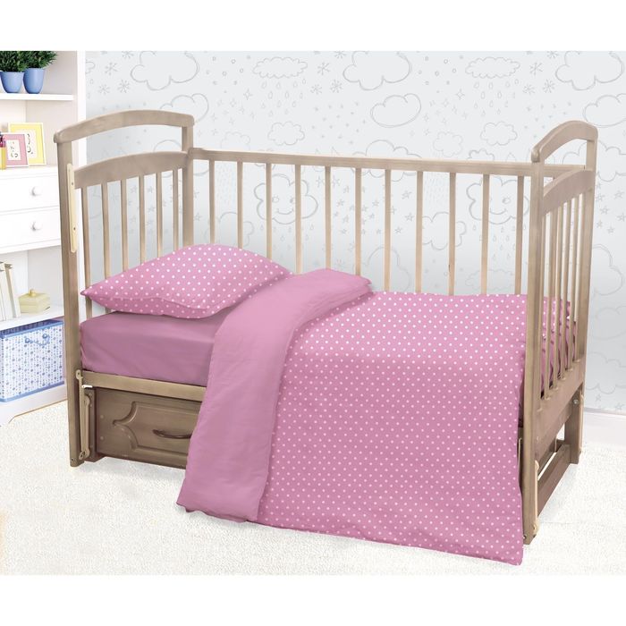 Постельное бельё "Этелька" бейби Розовые сны 147х112 см, 100х150 см, 40х60 см - 1 шт., поплин