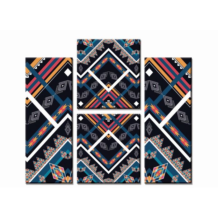 Модульная картина "Геометрические узоры" самоцветы