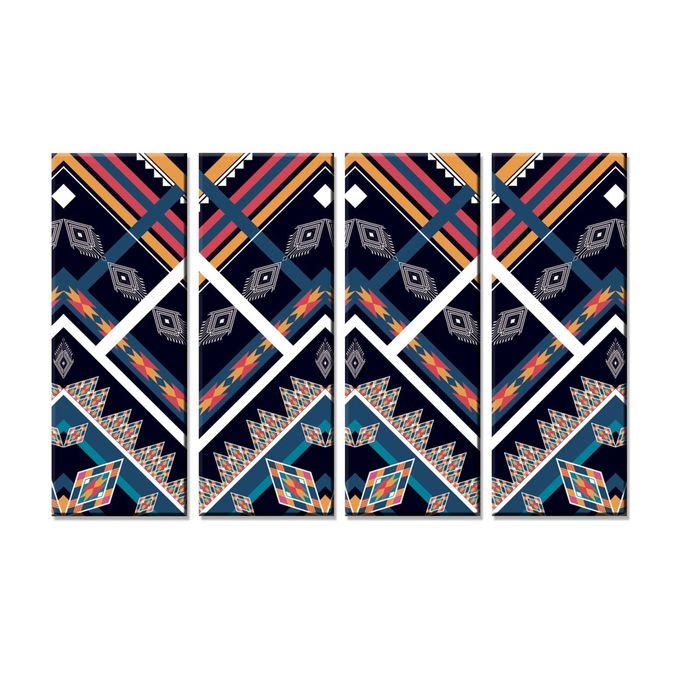 Модульная картина "Геометрические узоры" самоцветы, вертикальная