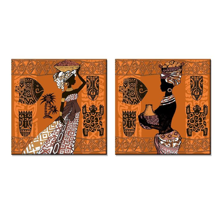 Модульная картина "Африканские девушки с горшками"