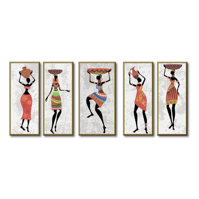 Модульная картина "Женщины с посудой на голове"