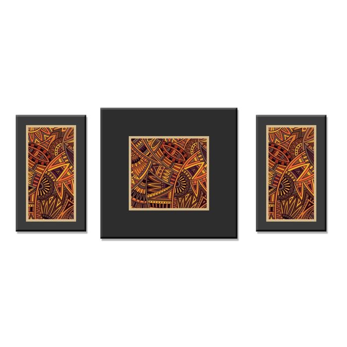 Модульная картина "Узоры" пряный карри