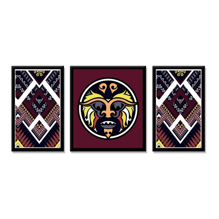 Модульная картина "Маска языческого бога"