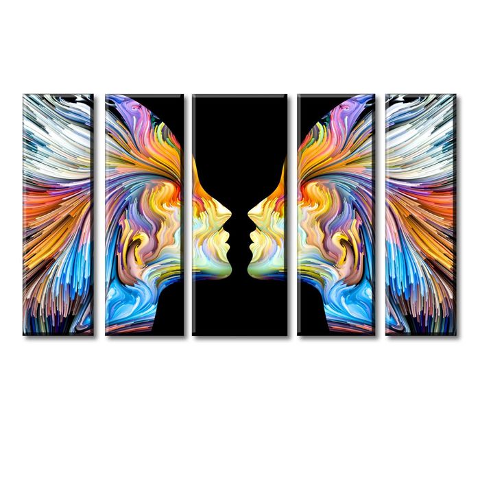 Модульная картина "Квиллинг" поцелуй