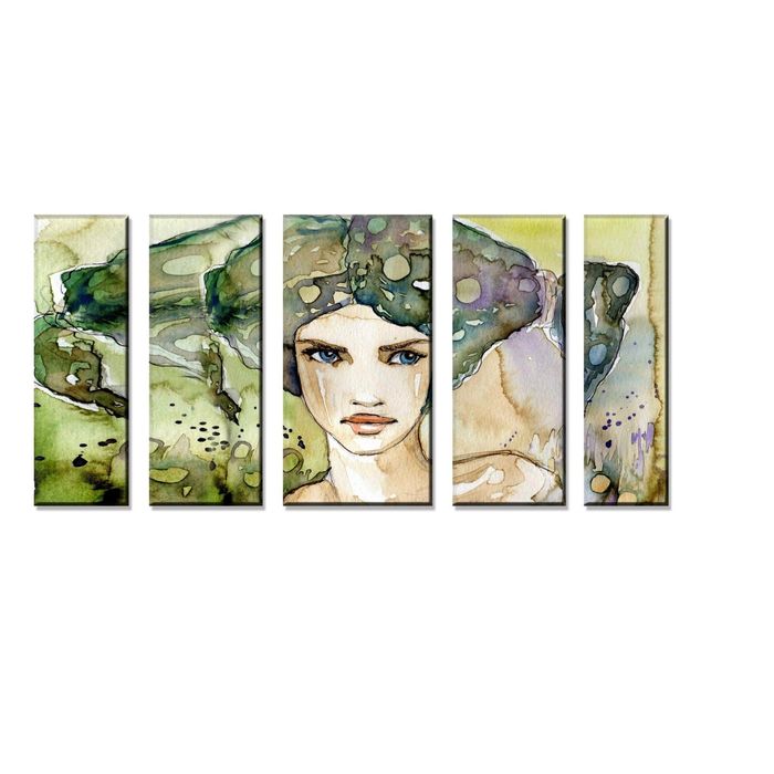 Модульная картина "Девушка с голубыми глазами"