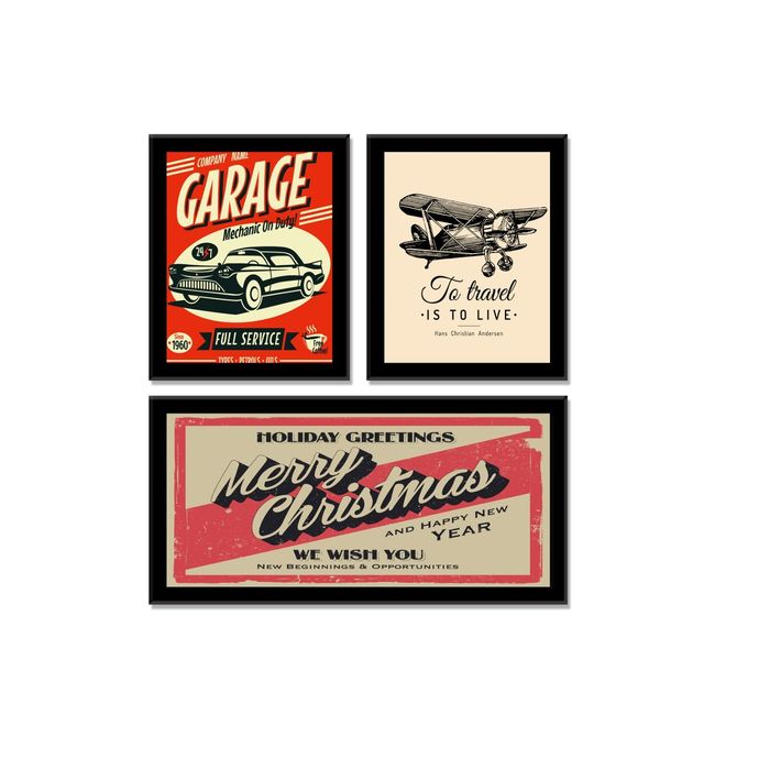 Модульная картина "Ретро: уличные афиши" Рождество