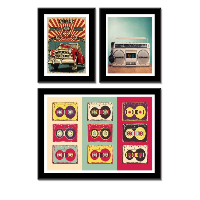 Модульная картина "Поп-арт" магнитофон
