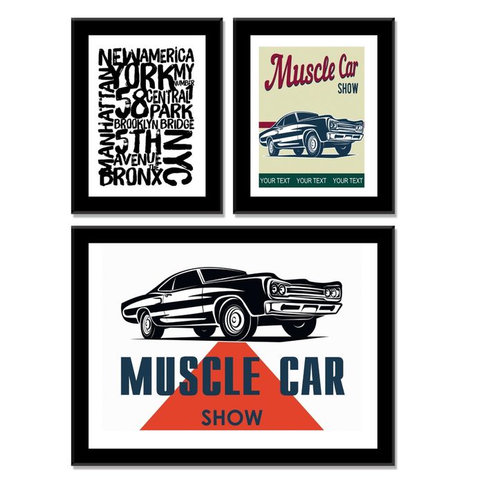 Модульная картина "Винтажные автомобили" районы Нью-Йорка