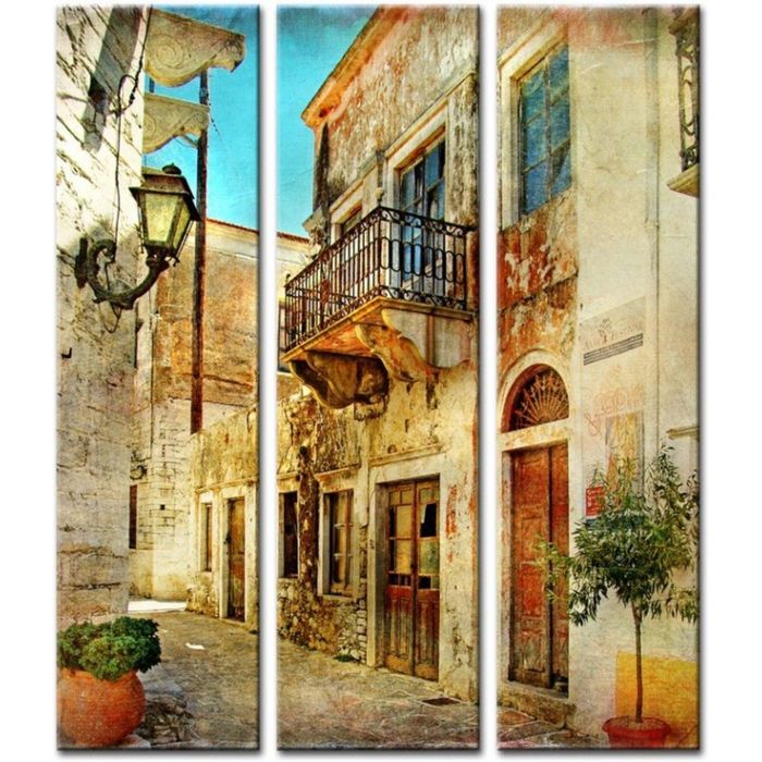 Модульная картина "Винтаж: городская улочка"