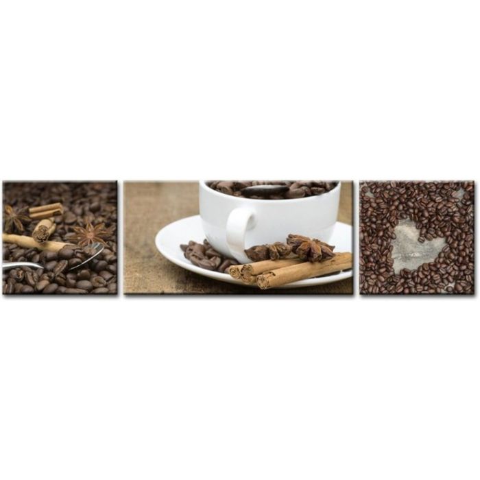 Модульная картина "Кофе в зёрнах и корица"