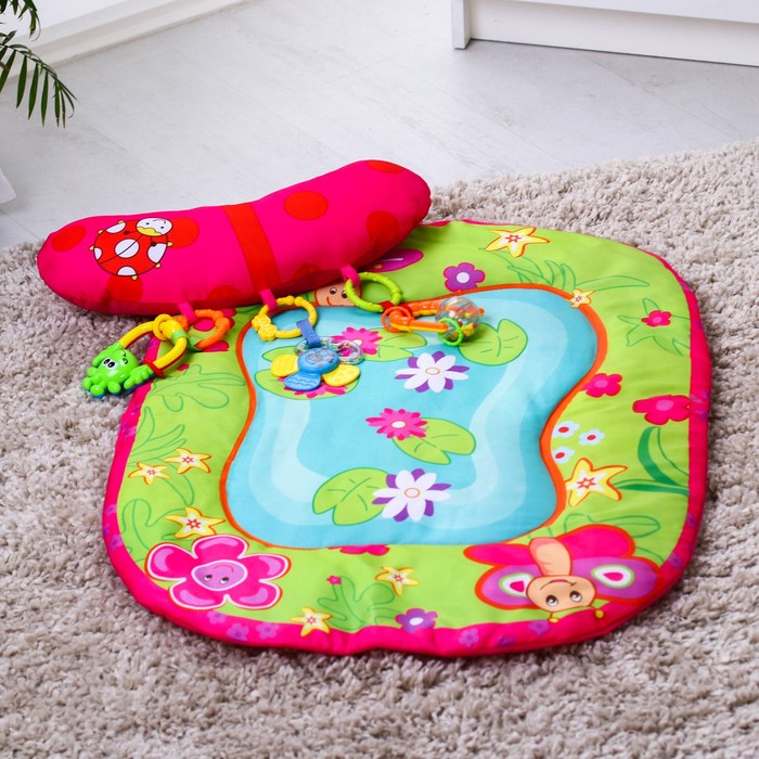 Развивающий коврик «Весёлые зверушки» с подушечкой