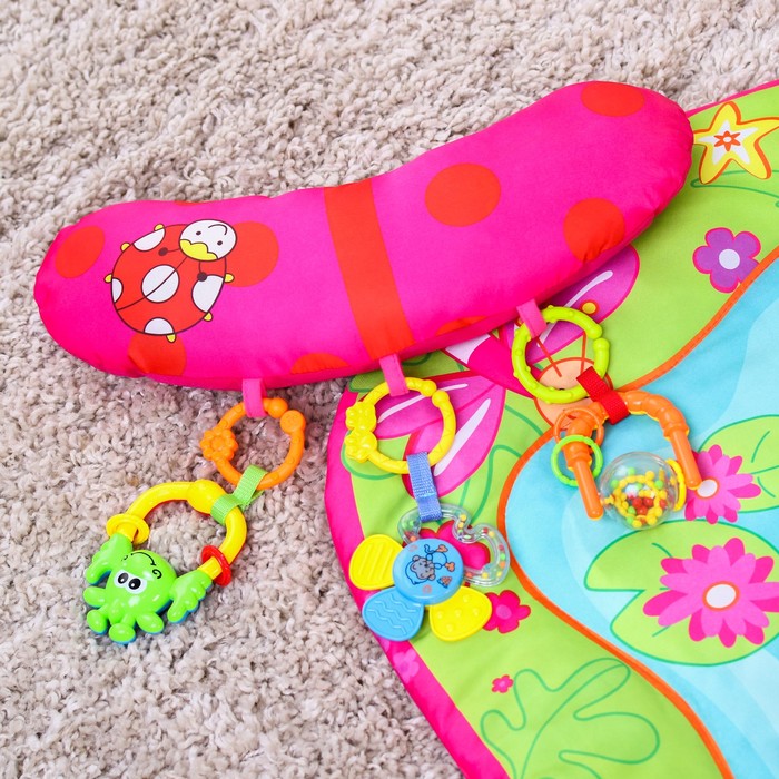 Развивающий коврик «Весёлые зверушки» с подушечкой