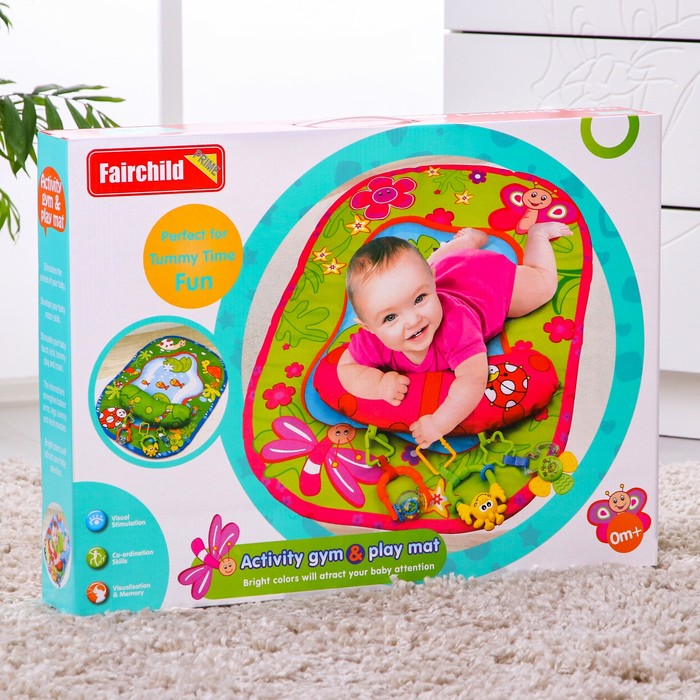 Развивающий коврик «Весёлые зверушки» с подушечкой