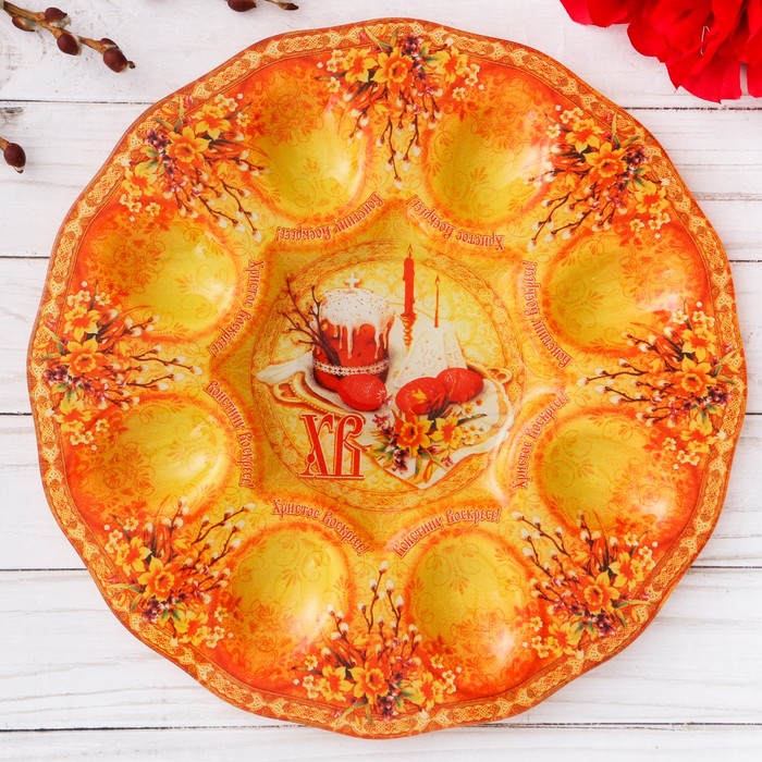 Подставка на 8 яиц "Пасхальная композиция"