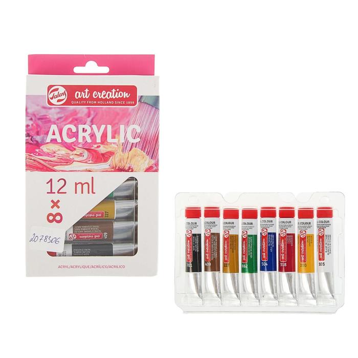 Краска акриловая в тубе набор 8 цветов*12 мл Royal Talens Art Creation 902170